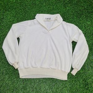 Vintage 70s Sears MOD Sweater Womens Medium 19x21 Shawl-Collar